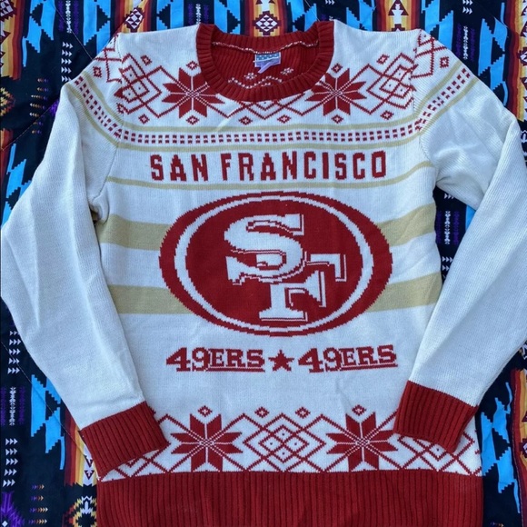 San Francisco 49ers Logo Ugly Christmas Sweater - Picture 1 of 4